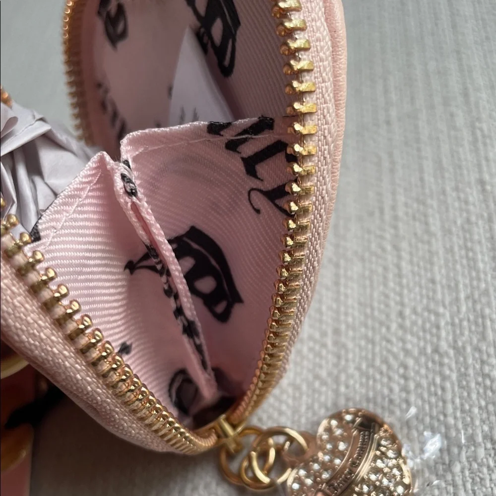 Juicy Couture angel Velvet Drawstring and heart micro bags - pink clay